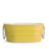 Lavabo Sospeso/Appoggio Tinozza 60X40Xh25 Con Anelli In Ceramica Lucido Giallo Sirio