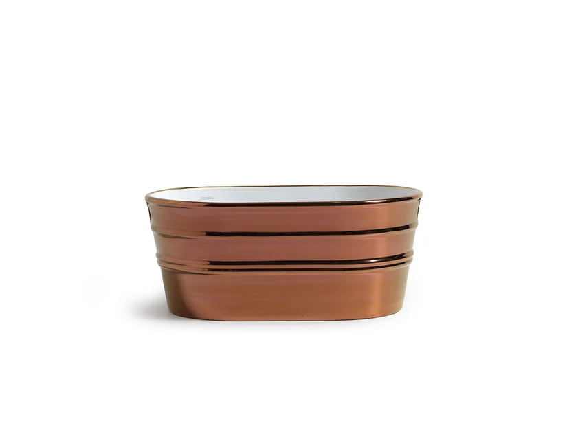 Lavabo Da Appoggio Tinozza 60X40Xh25 In Ceramica Lucido Rame 1 Lavabo Da Appoggio Tinozza 60X40Xh25 In Ceramica Lucido Rame