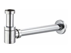Sifone Per Lavabo Design Tondo Basso 11/4 Metallo Cromo