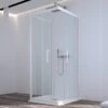 Box Doccia Zen 70x70x70 H190,4 2 Porte Scorrevoli E Lato Fisso Cristallo 6 Mm Trasparente Bianco Opaco