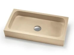 Lavabo Da Appoggio Circe In Resina Opaco Crema Marfil