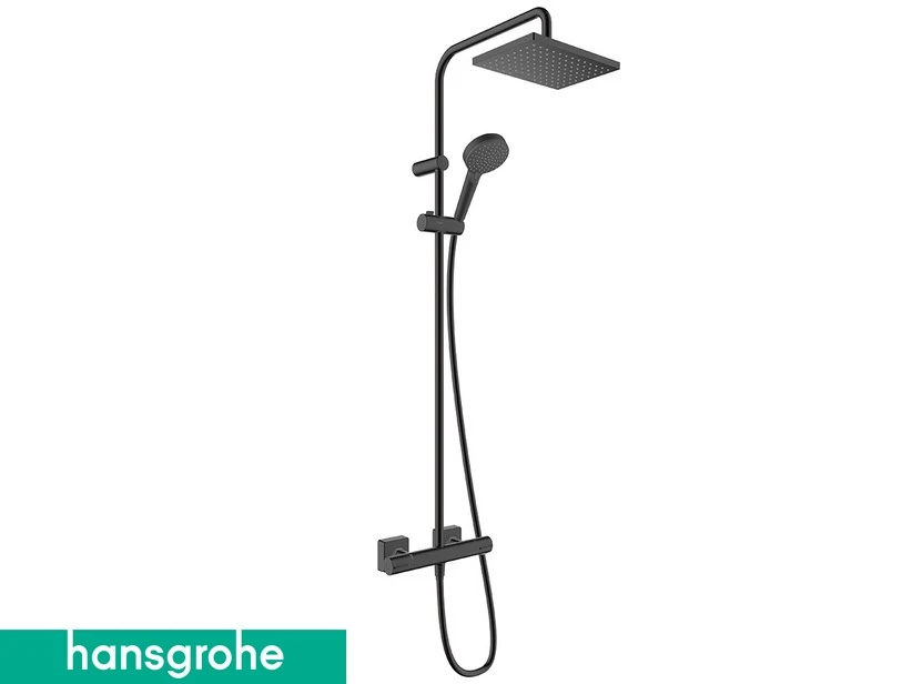 Colonna Doccia Hansgrohe® Vernis Shape Showerpipe 230 Con Termostatico Nero Opaco 1 Colonna Doccia Hansgrohe® Vernis Shape Showerpipe 230 Con Termostatico Nero Opaco
