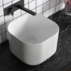 Lavabo Da Appoggio Alto Conca 40,5x40,50 H28 In Ceramica Bianco Lucido