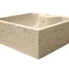 Lavabo Da Appoggio Top Quadrangola In Resina Opaco Travertino
