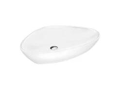 Lavabo Da Appoggio Bermuda 58X39 In Resina Lucido Bianco Carrara