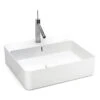 Lavabo Sospeso/Appoggio Design Santona 45X42X13 In Ceramica Lucido Bianco