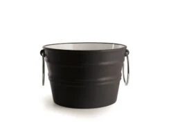 Lavabo Sospeso/Appoggio Bacile Midi Cm.Ø38 H24 Con Anelli In Ceramica Nero Opaco