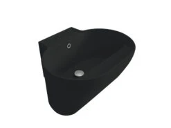 Lavabo Lavanderia Tino 60X50Xh30 Con Strofinatoio Nero Opaco