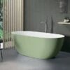 Vasca Freestanding Leo 160x74 Cm Esterno Verde Basilico/Interno Bianco Opaco
