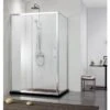 Box Doccia Angolare Neptum 100x80 H190 Porta Scorrevole E Lato Fisso Cristallo 6 Mm Trasparente Cromato