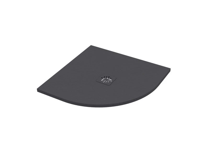 Piatto Doccia Semicircolare Crypto 80x80 H2,5 Cm In Resina Grafite 1 Piatto Doccia Semicircolare Crypto 80x80 H2,5 Cm In Resina Grafite
