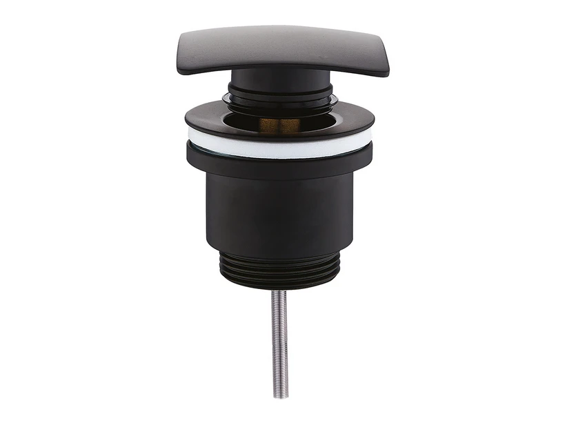 Piletta Lavabo Click Clack Universale Quadrata Nero Opaco 1 Piletta Lavabo Click Clack Universale Quadrata Nero Opaco