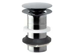 Piletta Per Lavabo/Bidet Clicker H90 Mm Senza Troppo Pieno Ottone Cromo