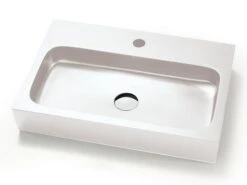 Lavabo Appoggio/Incasso Ponza 60 In Resina Opaco Bianco Carrara