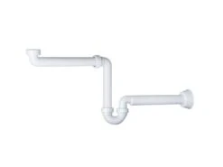 Sifone Sottolavabo Salvaspazio In Polipropilene Bianco