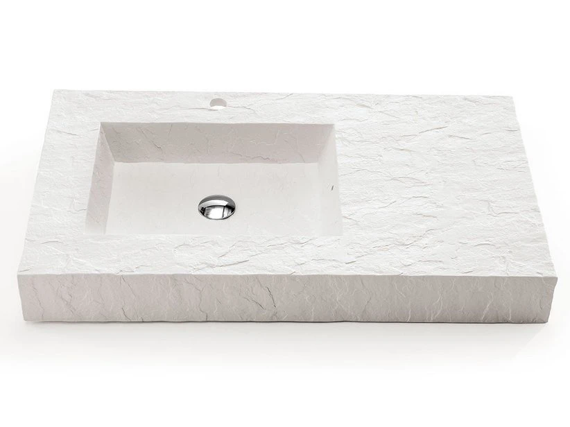 Lavabo Top Slate 90 In Resina Bianco Carrara 1 Lavabo Top Slate 90 In Resina Bianco Carrara
