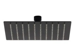 Soffione Doccia Low 25X25 Acciaio Inox Quadrato Nero Opaco