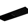 Soffione Doccia Spa 50x22 Cm Acciaio Inox 2 Getti Pioggia + Cascata Nero Opaco