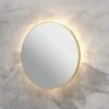 Specchio Bagno Led Queen Ø60 Con Cornice Verniciato Oro Opaco