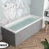 Vasca Idromassaggio Jacuzzi® Silk 170x70 Destra Con 8 Bocchette E Finitura Effetto Cemento