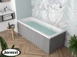 Vasca Idromassaggio Jacuzzi® Silk 170x70 Sinistra Con 8 Bocchette E Finitura Effetto Cemento