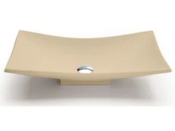 Lavabo Da Appoggio Vela In Resina Opaco Crema Marfil