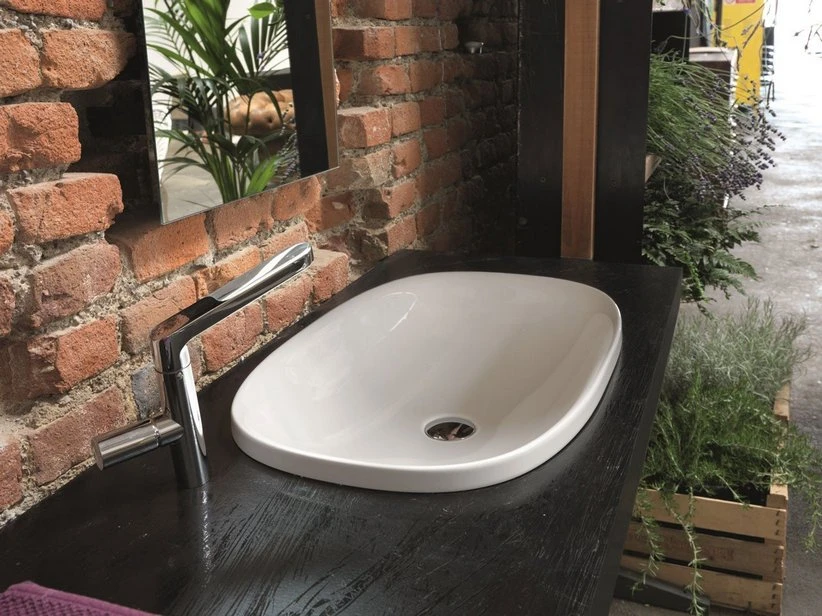 Lavabo Semincasso Soprapiano Wild 60 In Ceramica Lucido Bianco 1 Lavabo Semincasso Soprapiano Wild 60 In Ceramica Lucido Bianco